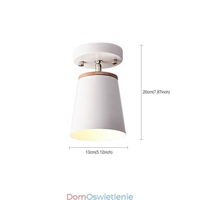 Nordic Iron Spotlight Drewniana prosta lampa sufitowa (pojedyncze światło)