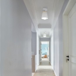 Nordic Iron Spotlight Drewniana prosta lampa sufitowa (pojedyncze światło)