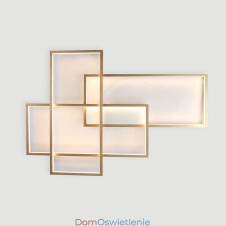 Złota nowoczesna aluminiowa lampa sufitowa do montażu na ścianie z pilotem do ściemniania do salonu i sypialni (może być również używana jako lampa ścienna) Złota nowoczesna aluminiowa lampa sufitowa do montażu na ścianie z pilotem do ściemniania do salonu i sypialni (może być również używana jako lampa ścienna)