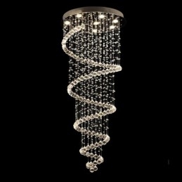 Spiral Modern K9 Kryształowa lampa sufitowa wisząca do wnętrz Żyrandol Oświetlenie schodów Wysoki sufit