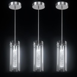 3-punktowa artystyczna lampa wisząca z kloszami szklanymi, podstawa żarówki G4