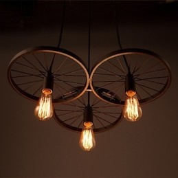 Lampy wiszące Loft Retro Amerykański wiejski kuty żelazny żyrandol w stylu industrialnym koła