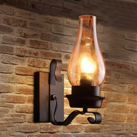 Retro Rustykalna nordycka szklana lampa ścienna do sypialni, kinkiet ścienny, vintage industrialne oprawy ścienne Retro Rustykalna nordycka szklana lampa ścienna do sypialni, kinkiet ścienny, vintage industrialne oprawy ścienne