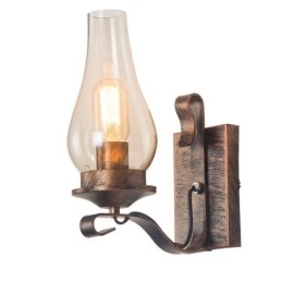 Retro Rustykalna nordycka szklana lampa ścienna do sypialni, kinkiet ścienny, vintage industrialne oprawy ścienne