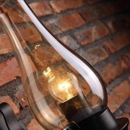 Retro Rustykalna nordycka szklana lampa ścienna do sypialni, kinkiet ścienny, vintage industrialne oprawy ścienne