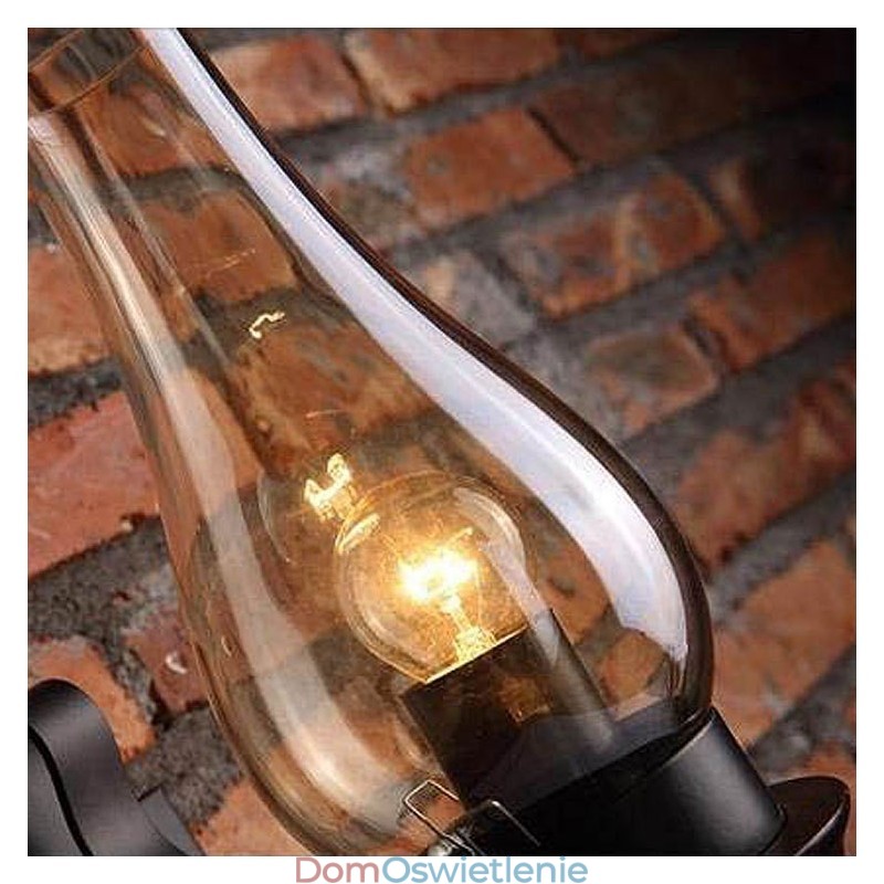 Retro Rustykalna nordycka szklana lampa ścienna do sypialni, kinkiet ścienny, vintage industrialne oprawy ścienne