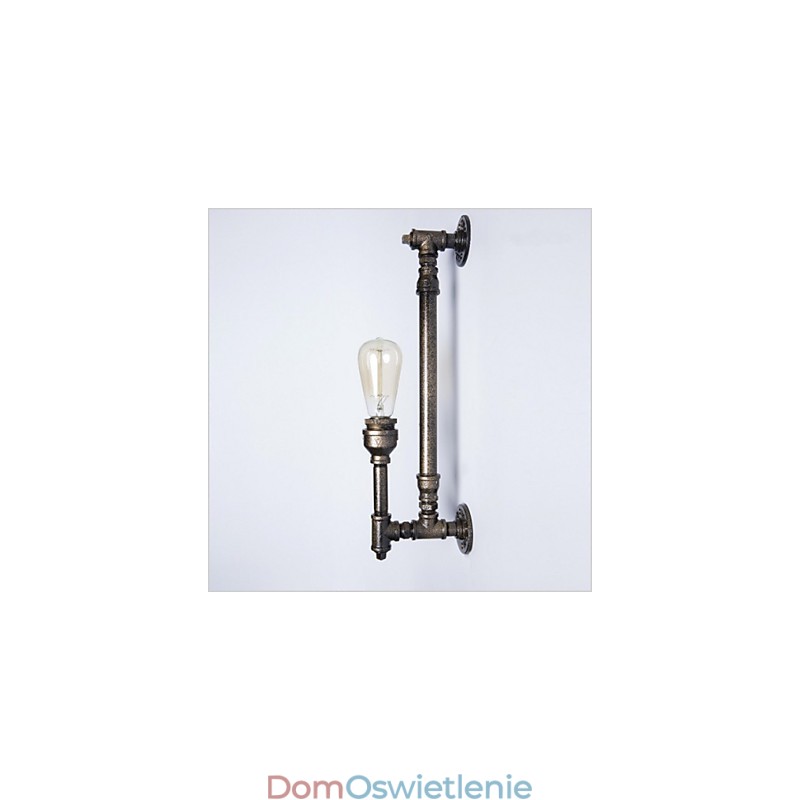 Wroguht Żelazna rura wodna Kinkiet Vintage Oświetlenie przejścia Loft Żelazna lampa ścienna Edison Żarówka FJ DB2 046A0