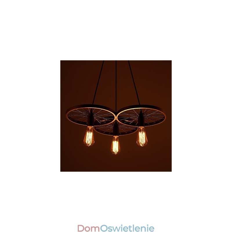 Lampy wiszące Loft Retro Amerykański wiejski kuty żelazny żyrandol w stylu industrialnym koła