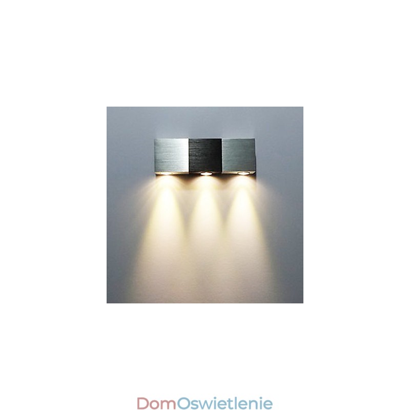 Nowoczesna lampa ścienna z rozpraszającym światłem, prostokątna, aluminiowa obudowa