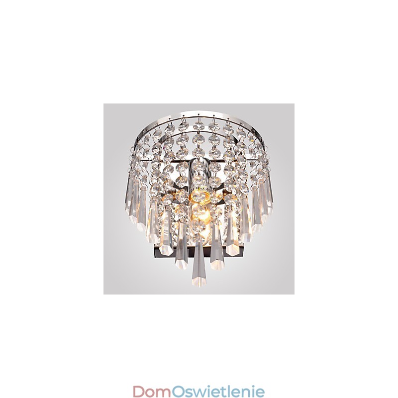 Półokrągła lampa ścienna z kryształu