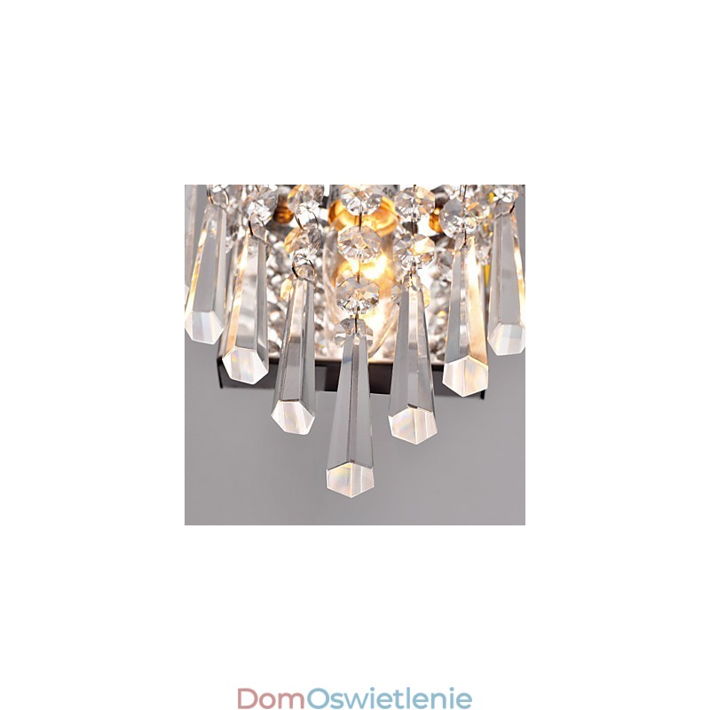 Półokrągła lampa ścienna z kryształu