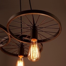 Lampy wiszące Loft Retro Amerykański wiejski kuty żelazny żyrandol w stylu industrialnym koła