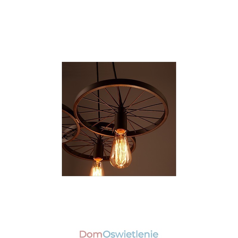 Lampy wiszące Loft Retro Amerykański wiejski kuty żelazny żyrandol w stylu industrialnym koła
