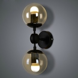 Kinkiety szklane kule rustykalne domek metalowy
