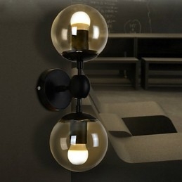 Kinkiety szklane kule rustykalne domek metalowy