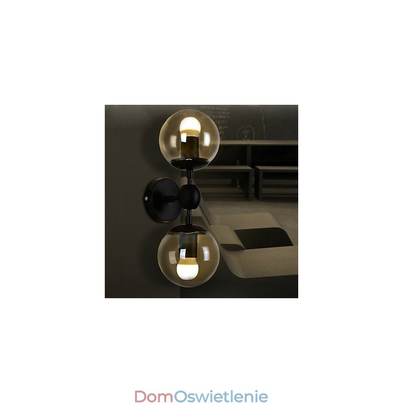 Kinkiety szklane kule rustykalne domek metalowy