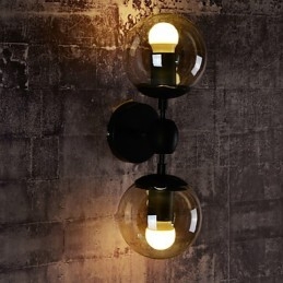 Kinkiety szklane kule rustykalne domek metalowy