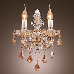 Elegancka kryształowa lampa ścienna z 2 światłami