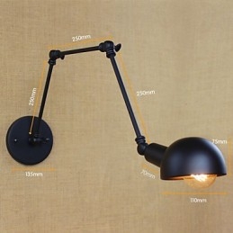 Styl retro industrialny, schody, korytarz, lampa ścienna z długim ramieniem, kute żelazo, balkon, restauracja, bar