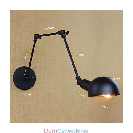 Styl retro industrialny, schody, korytarz, lampa ścienna z długim ramieniem, kute żelazo, balkon, restauracja, bar