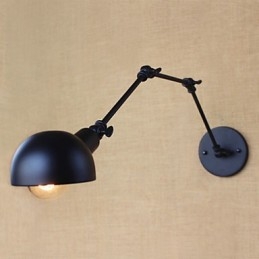 Styl retro industrialny, schody, korytarz, lampa ścienna z długim ramieniem, kute żelazo, balkon, restauracja, bar