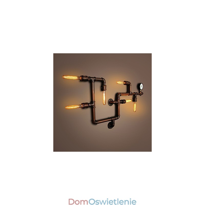 Kinkiet Kinkiety 6 świateł Brąz Finsh Styl industrialny Rustykalny domek Metal