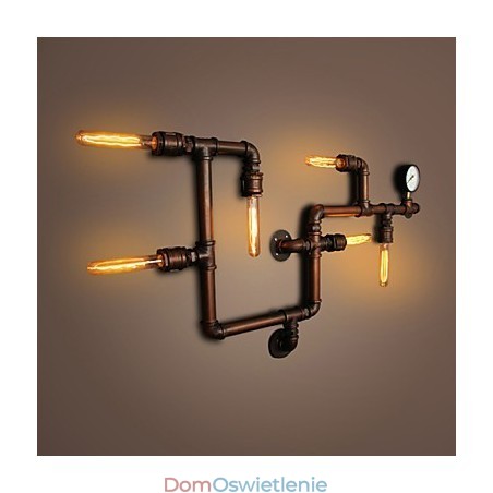 Kinkiet Kinkiety 6 świateł Brąz Finsh Styl industrialny Rustykalny domek Metal Kinkiet Kinkiety 6 świateł Brąz Finsh Styl industrialny Rustykalny domek Metal