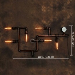 Kinkiet Kinkiety 6 świateł Brąz Finsh Styl industrialny Rustykalny domek Metal