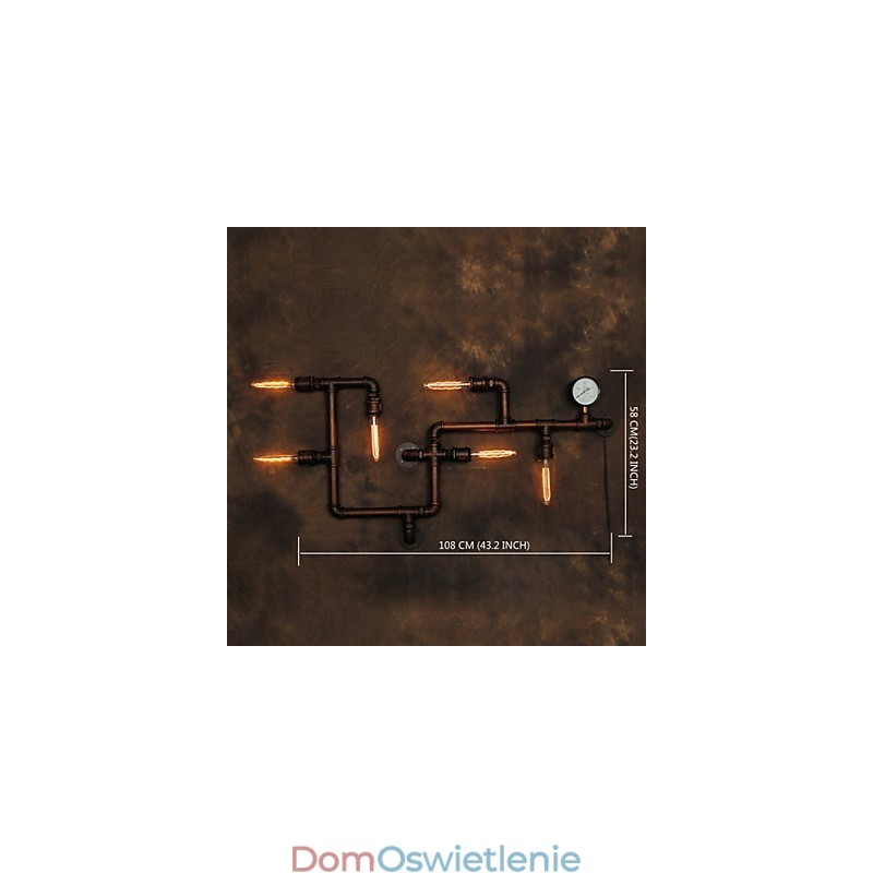Kinkiet Kinkiety 6 świateł Brąz Finsh Styl industrialny Rustykalny domek Metal