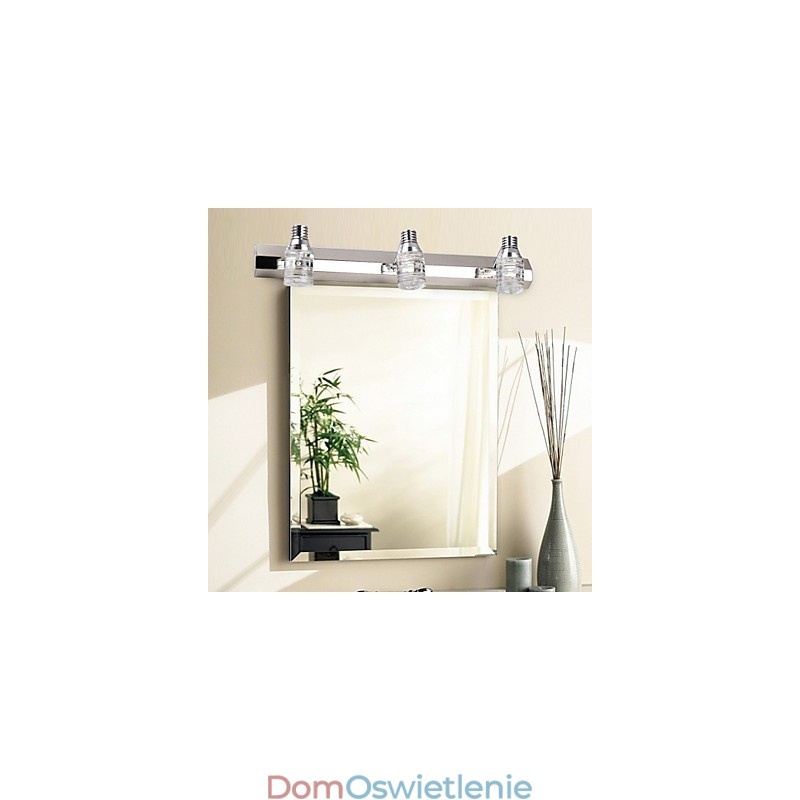 Nowoczesna lampa ścienna z kloszem szklanym i lustrzanym przodem