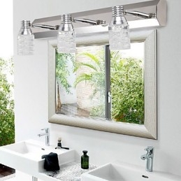 Nowoczesna lampa ścienna z kloszem szklanym i lustrzanym przodem