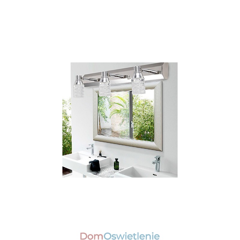 Nowoczesna lampa ścienna z kloszem szklanym i lustrzanym przodem