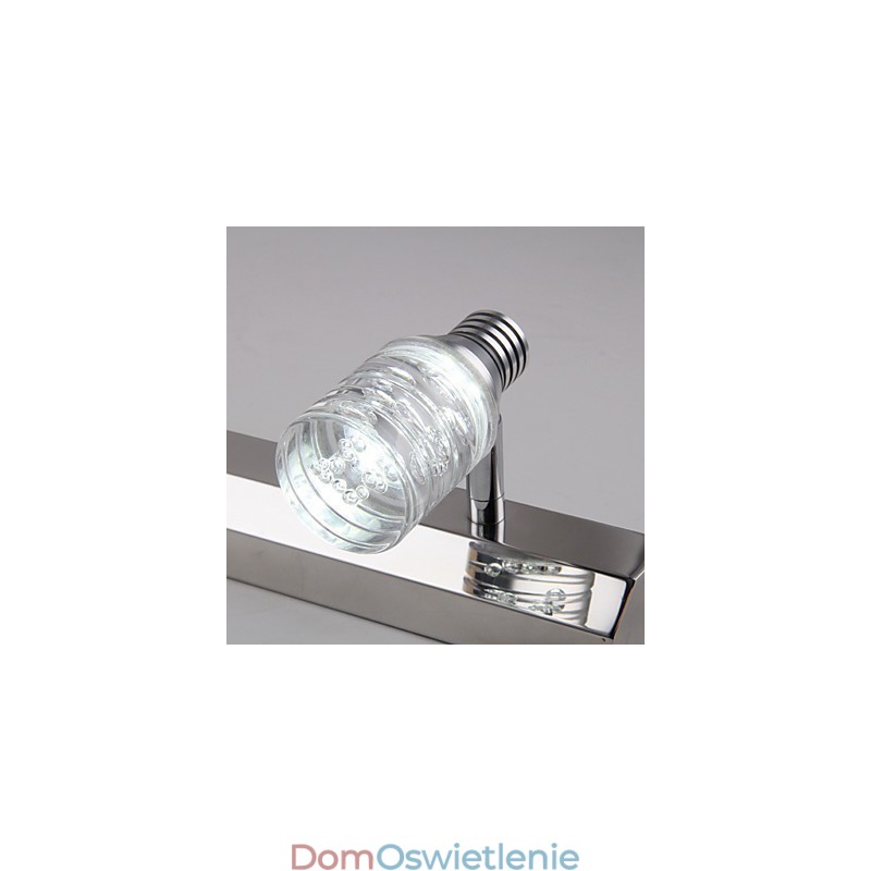 Nowoczesna lampa ścienna z kloszem szklanym i lustrzanym przodem