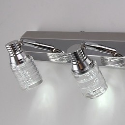 Nowoczesna lampa ścienna z kloszem szklanym i lustrzanym przodem