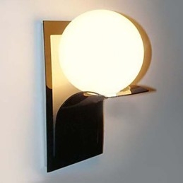 Lampa ścienna do łazienki Nowoczesna kula metalowa szkło galwanizowane