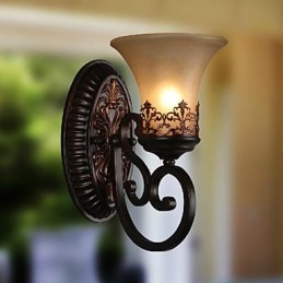 Lampy ścienne Vintage 1 światło z żywicą Klosz szklany Sypialnia Salon Korytarz Oświetlenie