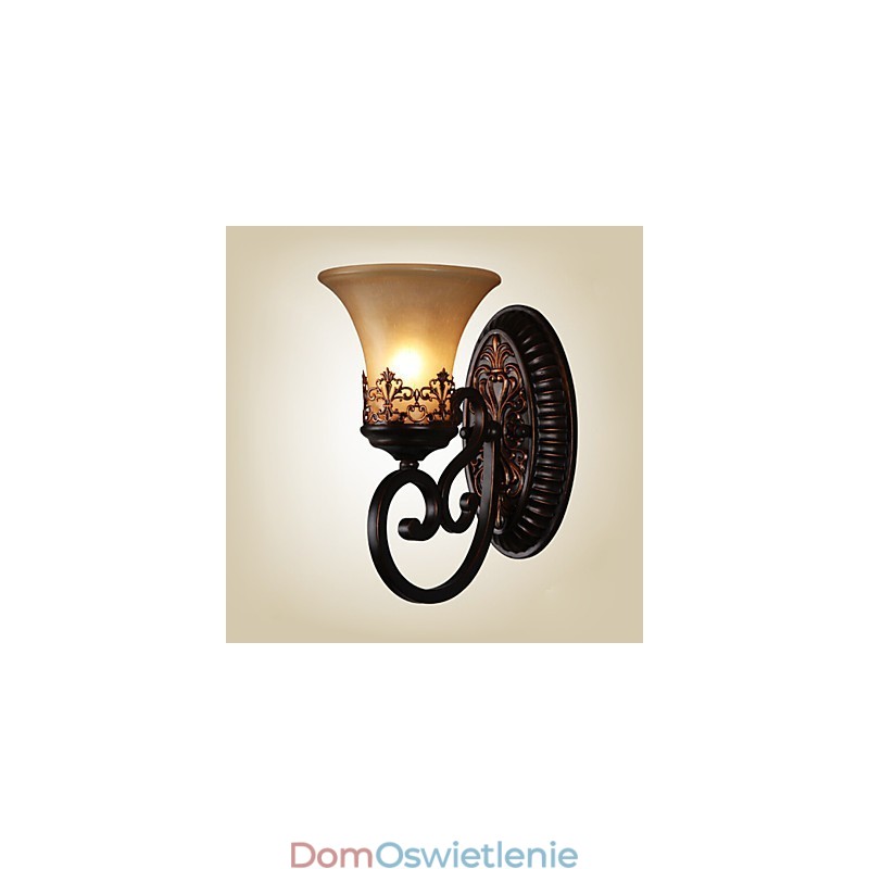 Lampy ścienne Vintage 1 światło z żywicą Klosz szklany Sypialnia Salon Korytarz Oświetlenie