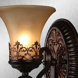 Lampy ścienne Vintage 1 światło z żywicą Klosz szklany Sypialnia Salon Korytarz Oświetlenie