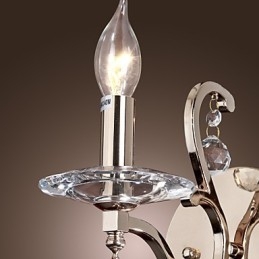 Kryształowe lampy ścienne w kształcie świecy nowoczesne współczesne metalowe