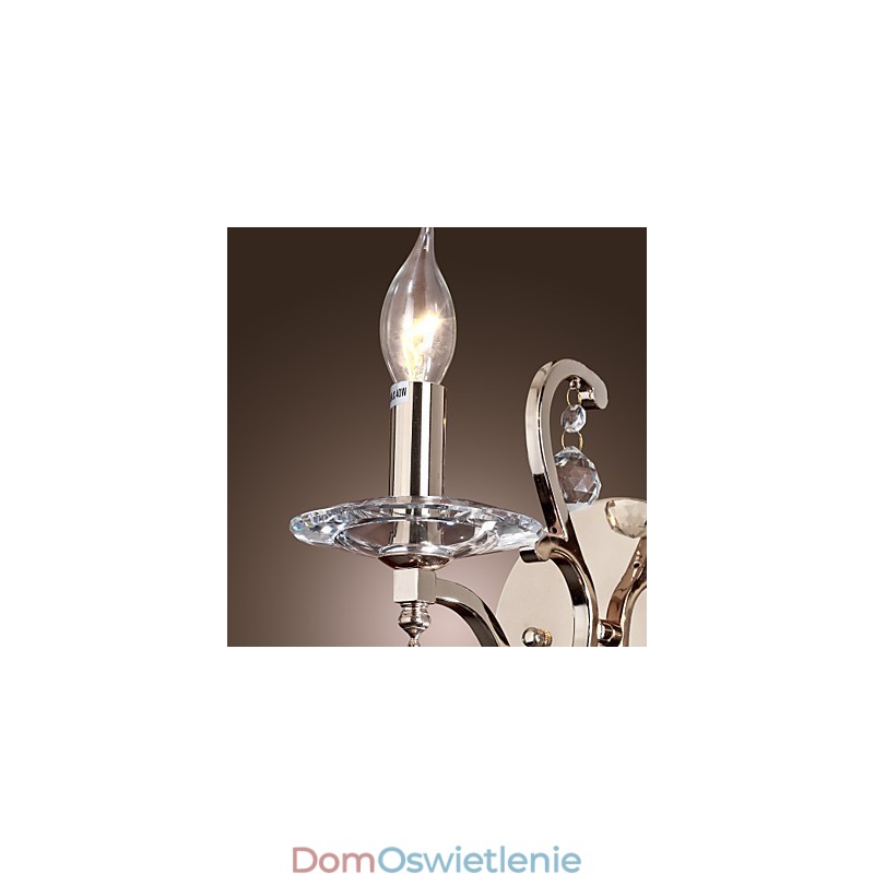 Kryształowe lampy ścienne w kształcie świecy nowoczesne współczesne metalowe