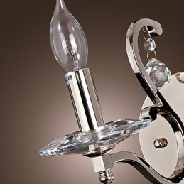 Kryształowe lampy ścienne w kształcie świecy nowoczesne współczesne metalowe