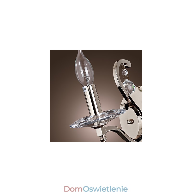Kryształowe lampy ścienne w kształcie świecy nowoczesne współczesne metalowe