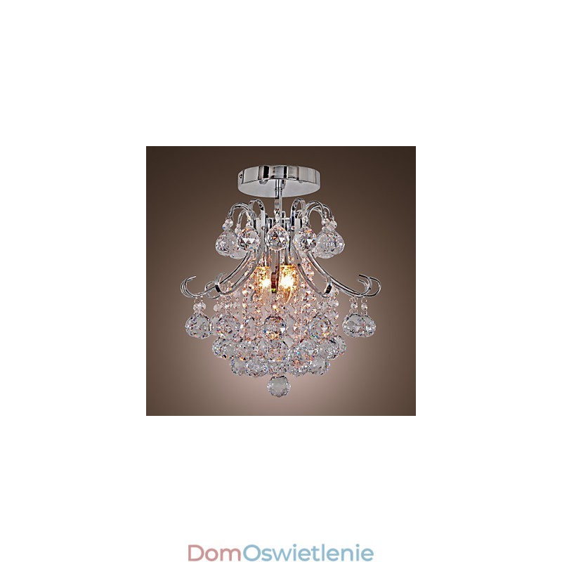 Nowoczesny współczesny kryształowy mini styl galwanizowany metalowy żyrandol montowany na płasko