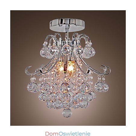 Nowoczesny współczesny kryształowy mini styl galwanizowany metalowy żyrandol montowany na płasko