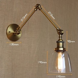 Retro Vintage RACK Sypialnia Lampka nocna Ekskluzywny hotelowy hol Dekorowany antyczny brąz Kinkiet ścienny