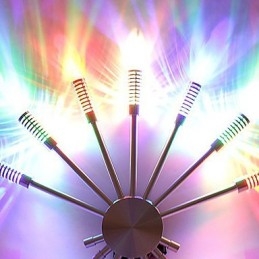 Nowoczesna lampa ścienna z rozpraszającym światło wzorem w 7 kierunkach, kształt wachlarza