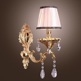 Elegancka kryształowa lampa ścienna w kolorze różowym