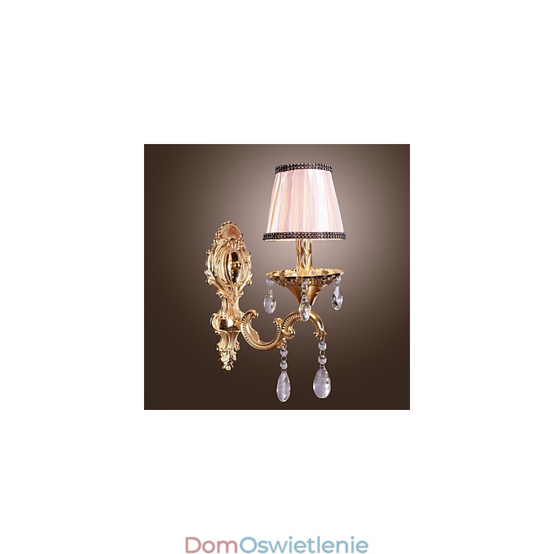 Elegancka kryształowa lampa ścienna w kolorze różowym