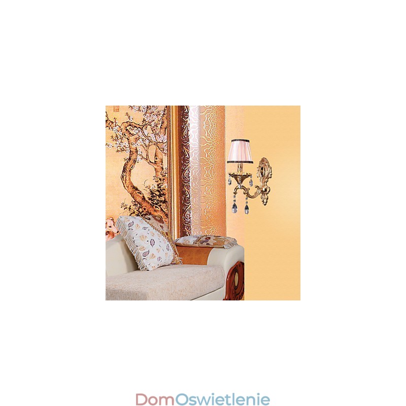 Elegancka kryształowa lampa ścienna w kolorze różowym