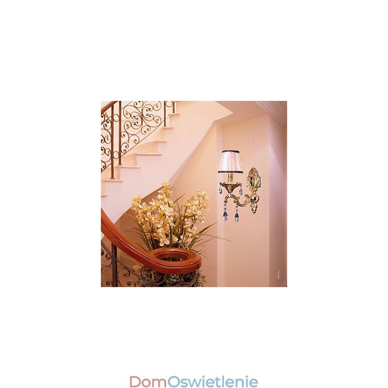 Elegancka kryształowa lampa ścienna w kolorze różowym